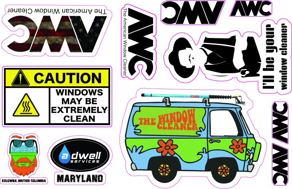 Window Cleaner Sticker Pack August 2024 Sticker Sheet - American Window Cleaner Magazine